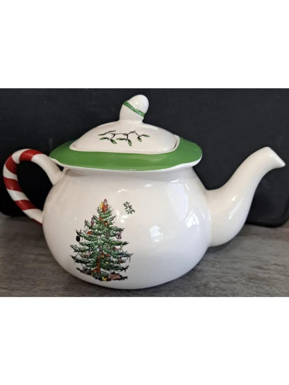 Spode Christmas Tree Candy Cane Teapot for One